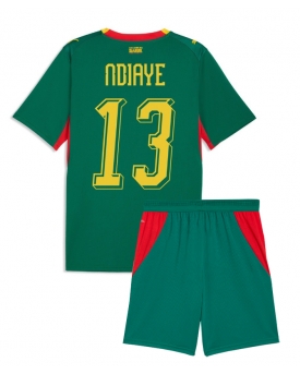 Billige Fotballdrakt Senegal Iliman Ndiaye #13 Replika Bortedraktsett Barn VM 2026 Kortermet (med bukser)